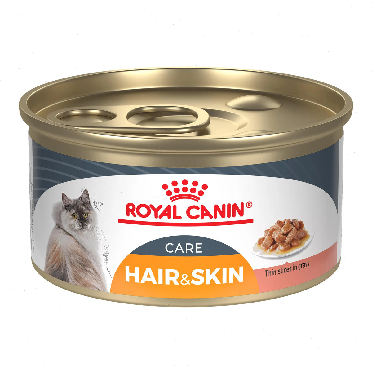 Hair & Skin Care Thin Slices in Gravy Canned Cat Food